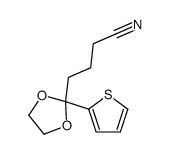 4-(2-thiophen-2-yl-1,3-dioxolan-2-yl)butanenitrile Structure