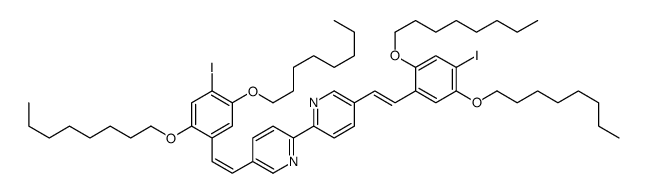 5-[2-(4-iodo-2,5-dioctoxyphenyl)ethenyl]-2-[5-[2-(4-iodo-2,5-dioctoxyphenyl)ethenyl]pyridin-2-yl]pyridine结构式