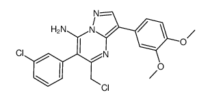 5-chloromethyl-6-(3-chloro-phenyl)-3-(3,4-dimethoxy-phenyl)-pyrazolo[1,5-a]pyrimidin-7-ylamine结构式