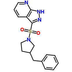 3-[(3-Benzyl-1-pyrrolidinyl)sulfonyl]-1H-pyrazolo[3,4-b]pyridine Structure