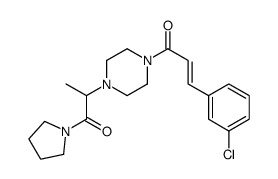 2-[4-[(E)-3-(3-chlorophenyl)prop-2-enoyl]piperazin-1-yl]-1-pyrrolidin-1-ylpropan-1-one Structure