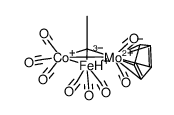 [μ3-CCH3(Co(CO)3)(FeH(CO)3)(MoCp(CO)2)] Structure