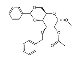 methyl 2-O-acetyl-3-O-benzyl-4,6-O-benzylidene-α-D-galactopyranoside Structure