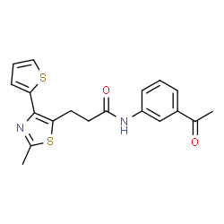 N-(3-acetylphenyl)-3-[2-methyl-4-(thiophen-2-yl)-1,3-thiazol-5-yl]propanamide结构式