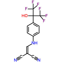 ({[4-(1,1,1,3,3,3-Hexafluoro-2-hydroxy-2-propanyl)phenyl]amino}methylene)malononitrile结构式