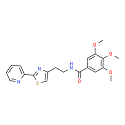 3,4,5-trimethoxy-N-{2-[2-(pyridin-2-yl)-1,3-thiazol-4-yl]ethyl}benzamide structure