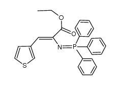 (Z)-ethyl 3-(thiophen-3-yl)-2-((triphenylphosphoranylidene)amino)acrylate结构式