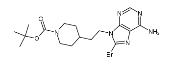 tert-butyl 4-[2-(6-amino-8-bromo-9H-purin-9-yl)ethyl]piperidine-1-carboxylate结构式