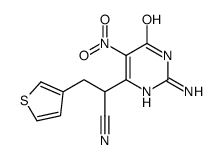 2-(2-AMINO-5-NITRO-6-OXO-1,6-DIHYDROPYRIMIDIN-4-YL)-3-(3-THIENYL)PROPIONONITRILE结构式