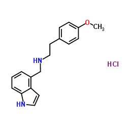 N-(1H-Indol-4-ylmethyl)-2-(4-methoxyphenyl)ethanamine hydrochloride (1:1)结构式