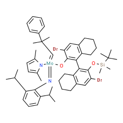 (S)-1-(((3,3''-二溴-2''-((叔丁基二甲基甲硅烷基)氧基)-5,5'',6,6'',7,7'',8,8 ''-八氢-[[1,1''-联萘]-2-基)氧基)-N-(2,6-二异丙基苯基)-1-(2,5-二甲基-1H-吡咯-1-基)-1-(2-甲基-2-苯基亚丙基)钼(VI)结构式