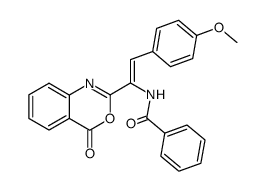 2-(β-benzamido-p-methoxystyryl)-3,1-benzoxazin-4(3H)-one结构式