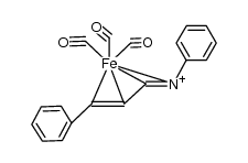 tricarbonyl[(1-4-η)-1,4-diphenyl-1-azabuta-1,3-diene]iron Structure