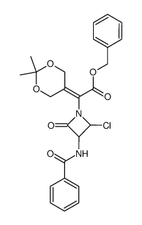benzyl 2-(3-benzamido-2-chloro-4-oxoazetidin-1-yl)-2-(2,2-dimethyl-1,3-dioxan-5-ylidene)acetate结构式