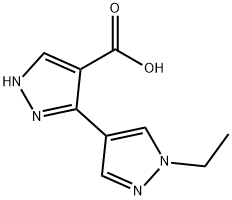 3-(1-ethyl-1H-pyrazol-4-yl)-1H-pyrazole-4-carboxylic acid结构式