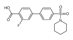 2-fluoro-4-(4-piperidin-1-ylsulfonylphenyl)benzoic acid Structure