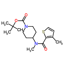 2-Methyl-2-propanyl 4-{methyl[(3-methyl-2-thienyl)carbonyl]amino}-1-piperidinecarboxylate structure