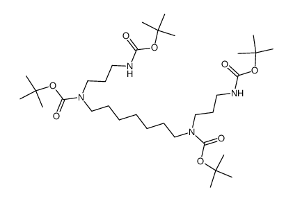 1,5,13,17-tetrakis(tert-butoxycarbonyl)-1,5,13,17-tetraazaheptadecane结构式