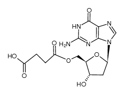 4-(((2R,3S,5R)-5-(2-amino-6-oxo-1H-purin-9(6H)-yl)-3-hydroxytetrahydrofuran-2-yl)methoxy)-4-oxobutanoic acid结构式
