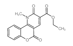 2H-[1]Benzopyrano[4,3-b]pyridine-3-carboxylic acid, 1,5-dihydro-1-methyl-2,5-dioxo-, ethyl ester (en)结构式