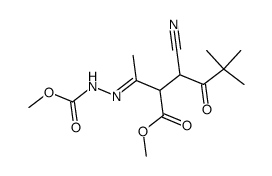 4-cyano-3-methoxycarbonyl-6,6-dimethylheptane-2,5-dione-2-methoxycarbonylhydrazone结构式