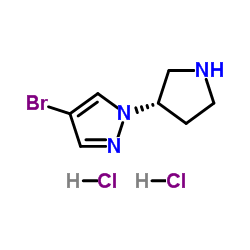 4-Bromo-1-[(3S)-3-pyrrolidinyl]-1H-pyrazole dihydrochloride结构式