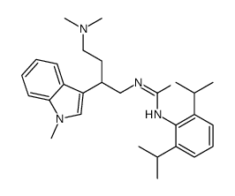 N(sup 1)-(2,6-Diisopropylphenyl)-N(sup 2)-(4-dimethylamino-2-(1-methyl-3-indolyl)butyl)urea Structure
