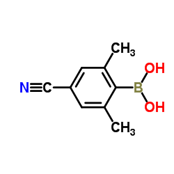 4-cyano-2,6-dimethylphenylboronic acid structure