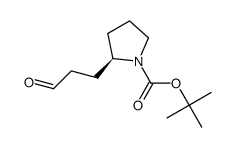 (2R)-N-tert-butyloxycarbonyl-3-(pyrrolidin-2-yl)propanal结构式