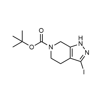 3-碘-1,4,5,7-四氢-6H-吡唑并[3,4-c]吡啶-6-羧酸叔丁酯结构式