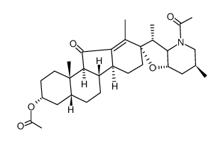 (22Ξ,23S)-3α-acetoxy-28-acetyl-17,23-epoxy-(5β,17αH)-veratr-12-en-11-one Structure