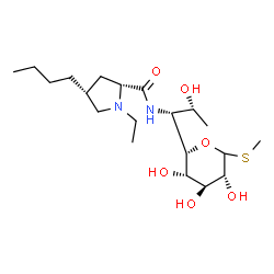 Methyl 6-[[[(2S,4R)-4β-butyl-1-ethyl-2α-pyrrolidinyl]carbonyl]amino]-6,8-dideoxy-1-thio-D-erythro-α-D-galacto-octopyranoside结构式