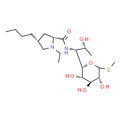 Methyl 6-[[[(2S,4R)-4β-butyl-1-ethyl-2α-pyrrolidinyl]carbonyl]amino]-6,8-dideoxy-1-thio-D-erythro-α-D-galacto-octopyranoside structure