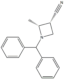顺-1-(二苯甲基)-2-甲基氮杂环丁烷-3-甲腈结构式