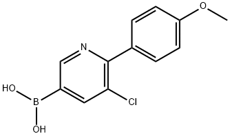5-Chloro-6-(4-methoxyphenyl)pyridine-3-boronic acid结构式