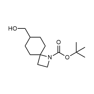 Tert-butyl7-(hydroxymethyl)-1-azaspiro[3.5]nonane-1-carboxylate structure