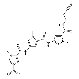 3-(1-methyl-4-(1-methyl-4-(1-methyl-4-nitropyrrole-2-carboxamido)pyrrole-2-carboxamido)pyrrole-2-carboxamido)propionitrile Structure
