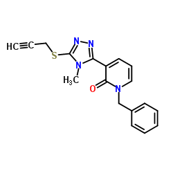 1-Benzyl-3-[4-methyl-5-(2-propyn-1-ylsulfanyl)-4H-1,2,4-triazol-3-yl]-2(1H)-pyridinone Structure