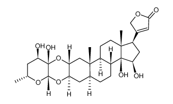 14,15β-Dihydroxy-3β,2α-[[(2S,3S,4R,6R)-tetrahydro-3,4-dihydroxy-6-methyl-2H-pyran-2,3-diyl]bis(oxy)]-5α-card-20(22)-enolide Structure