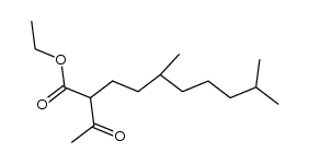 (+/-)-10-oxo-2,6-dimethyl-undecane-carboxylic acid-(9)-ethyl ester结构式