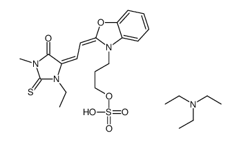 1-ethyl-3-methyl-5-[[3-[3-(sulphooxy)propyl]-3H-benzoxazol-2-ylidene]ethylidene]-2-thioxoimidazolidin-4-one, compound with triethylamine (1:1) Structure