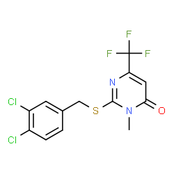 2-[(3,4-Dichlorobenzyl)sulfanyl]-3-methyl-6-(trifluoromethyl)-4(3H)-pyrimidinone结构式