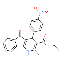 Ethyl 2-methyl-4-(4-nitrophenyl)-5-oxo-4,5-dihydro-1H-indeno[1,2-b]pyridine-3-carboxylate Structure