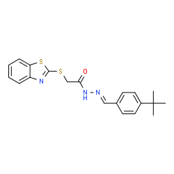 2-(1,3-benzothiazol-2-ylsulfanyl)-N'-[(E)-(4-tert-butylphenyl)methylidene]acetohydrazide structure