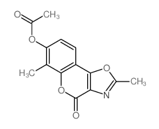 4H-[1]Benzopyrano[3,4-d]oxazol-4-one,7-(acetyloxy)-2,6-dimethyl- Structure