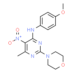 N-(4-methoxyphenyl)-6-methyl-2-morpholino-5-nitropyrimidin-4-amine Structure