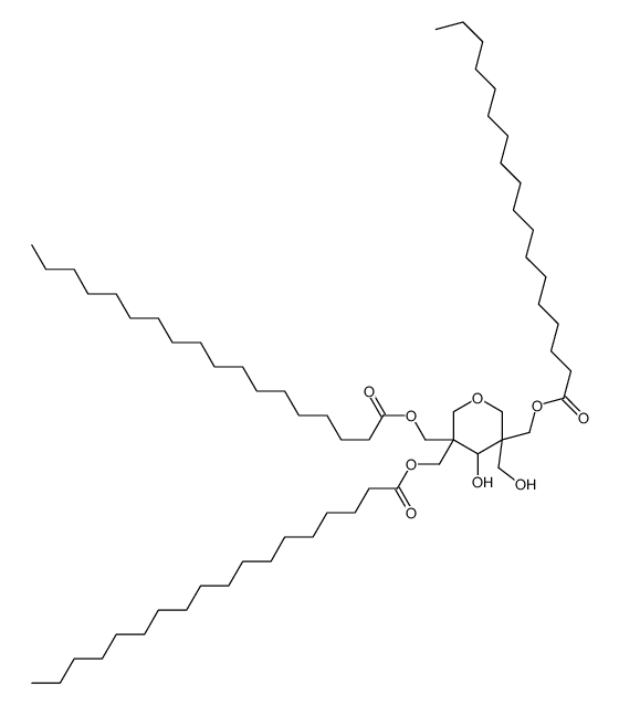 Trisoctadecanoic acid [[tetrahydro-4-hydroxy-5-(hydroxymethyl)-2H-pyran]-3,3,5-triyl]tris(methylene) ester结构式