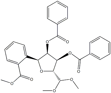 2,5-Anhydro-3-O,4-O,6-O-tribenzoyl-L-talose dimethyl acetal结构式