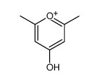 2,6-dimethyl-4-hydroxypyrylium cation Structure