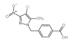 4-[(4-chloro-5-methyl-3-nitropyrazol-1-yl)methyl]benzoic acid结构式